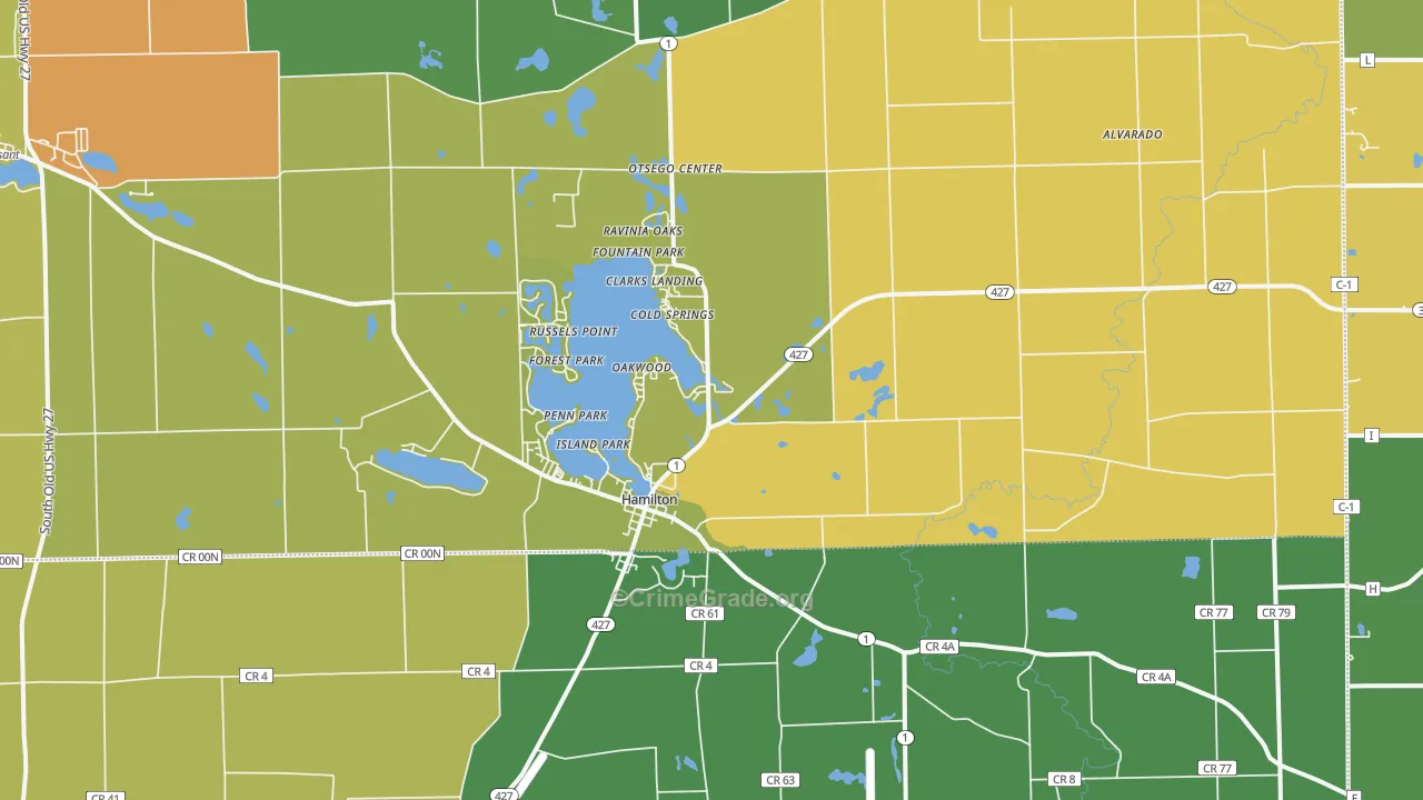 46742, IN Map of Theft Rates