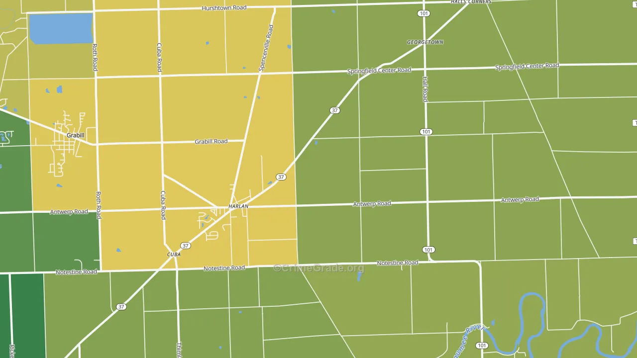 46743, IN Map of Theft Rates
