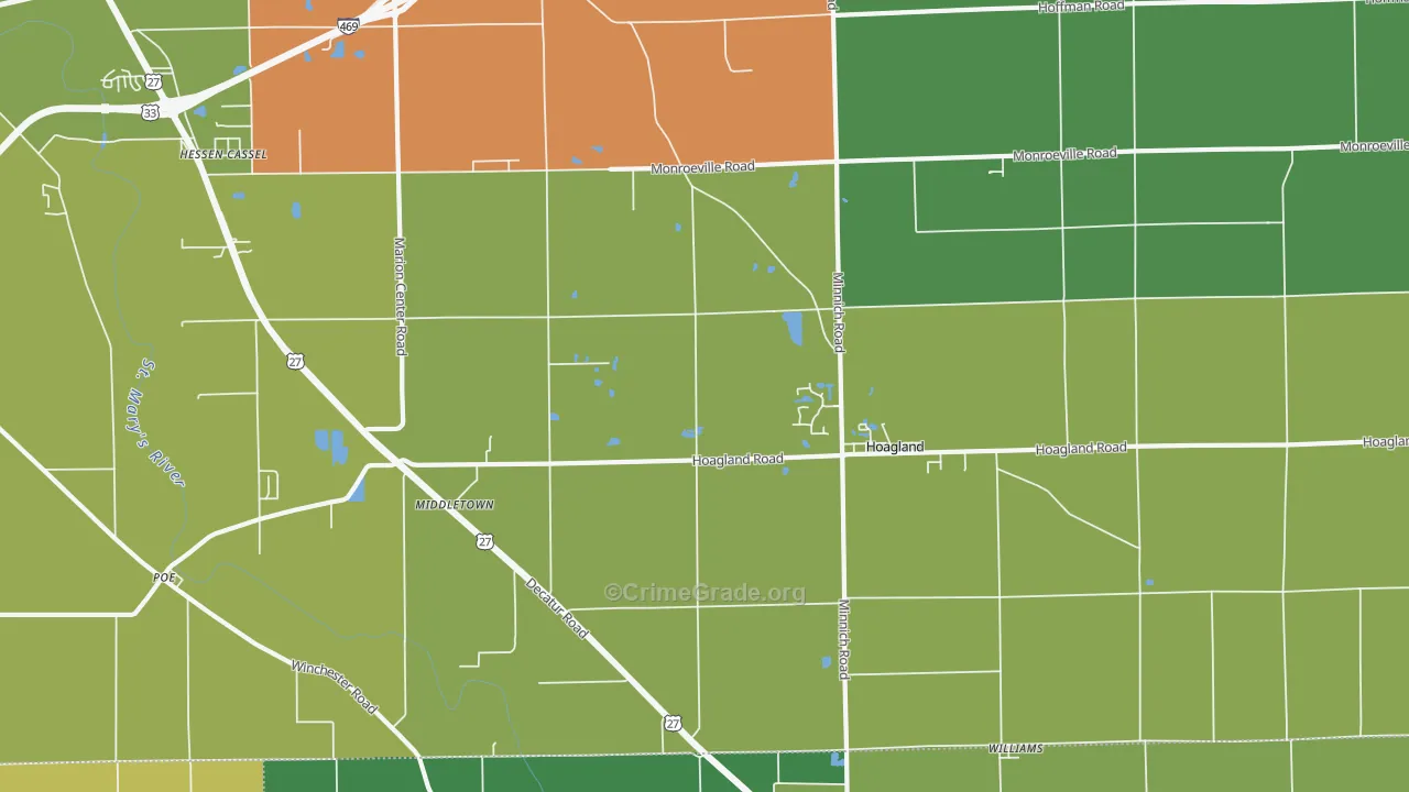 46745, IN Map of Theft Rates