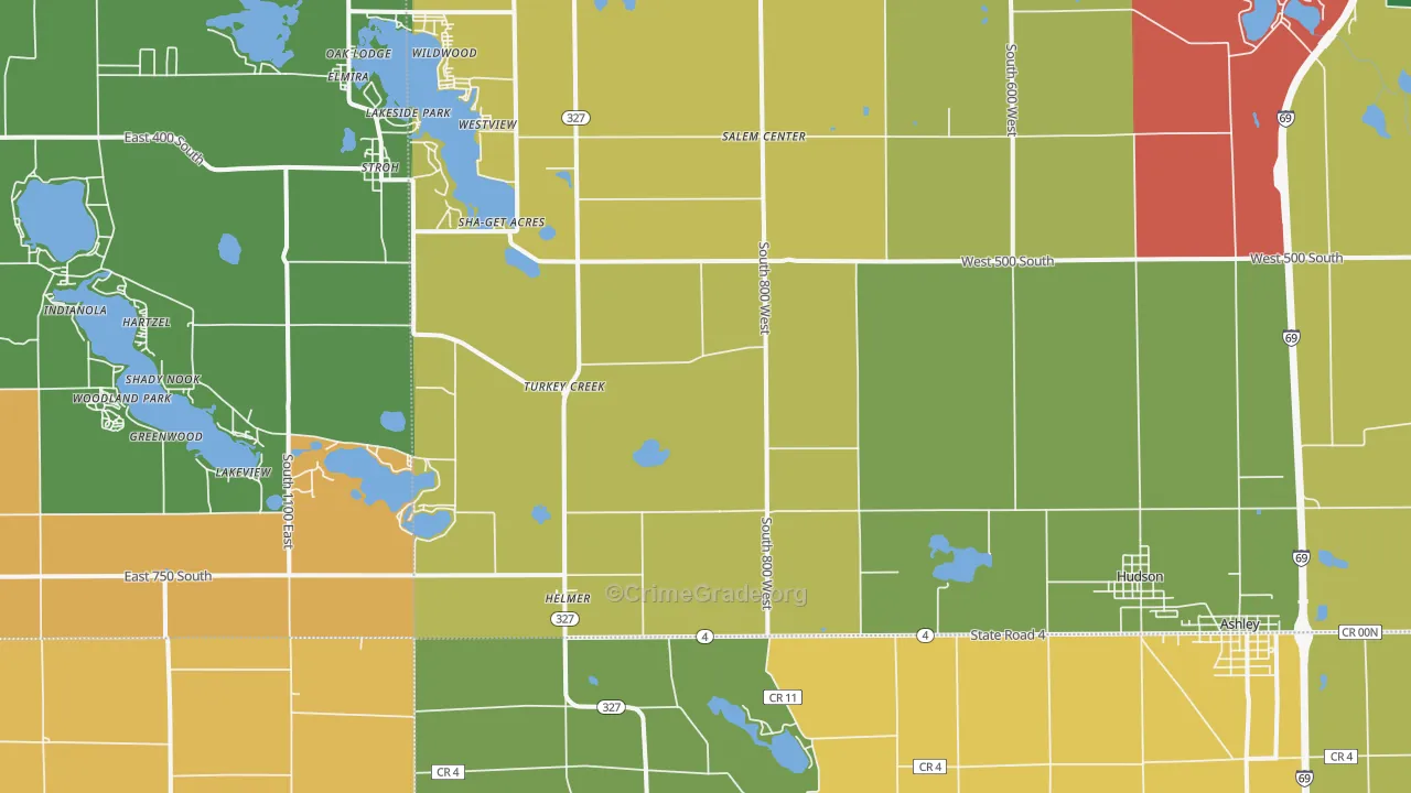 46747, IN Map of Theft Rates