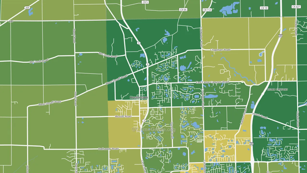 46748, IN Map of Theft Rates