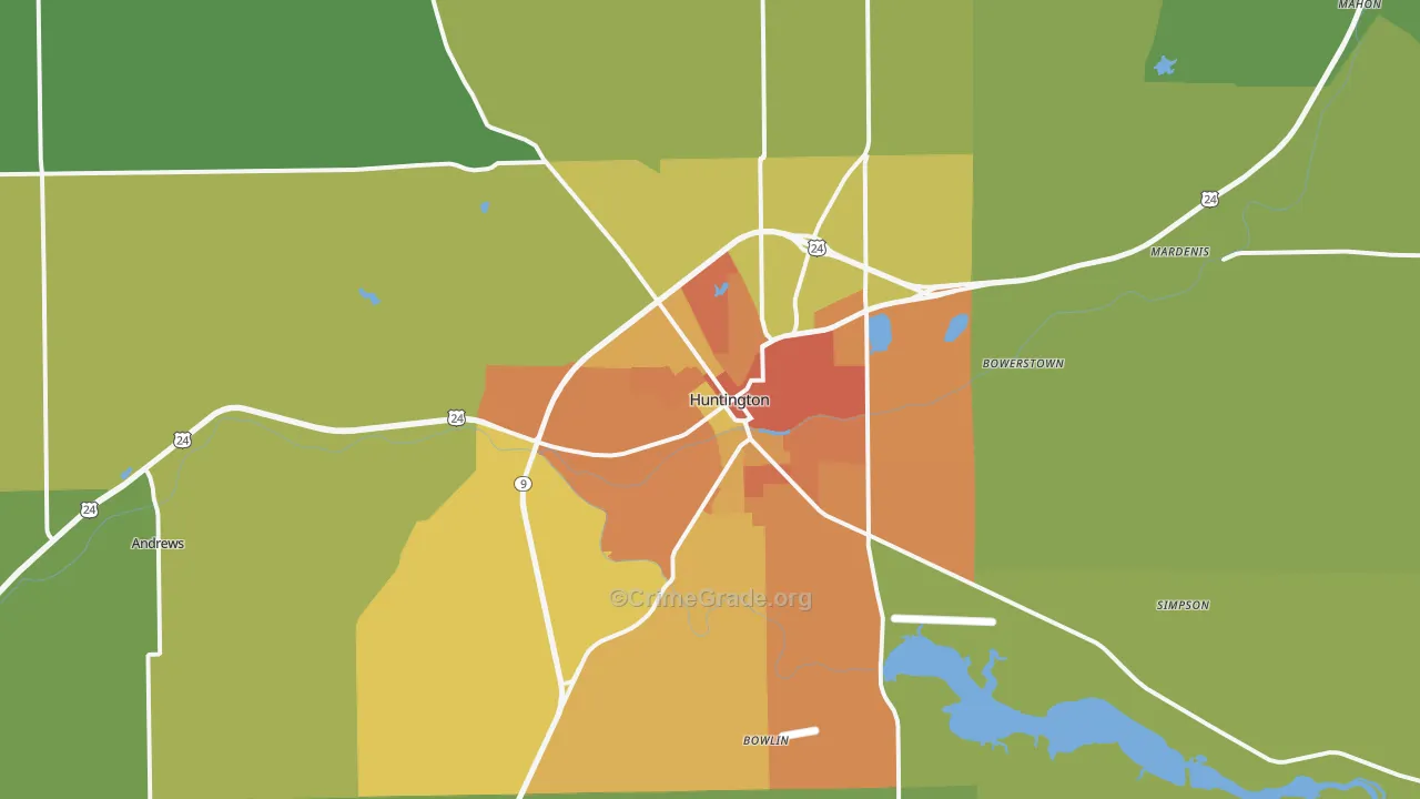 46750, IN Map of Theft Rates