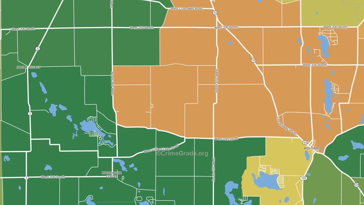 46760, IN Map of Theft Rates