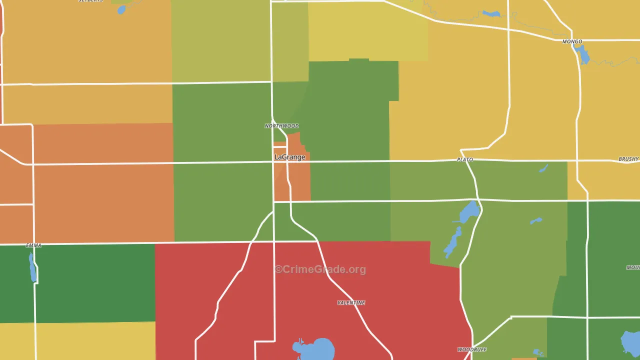 46761, IN Map of Theft Rates