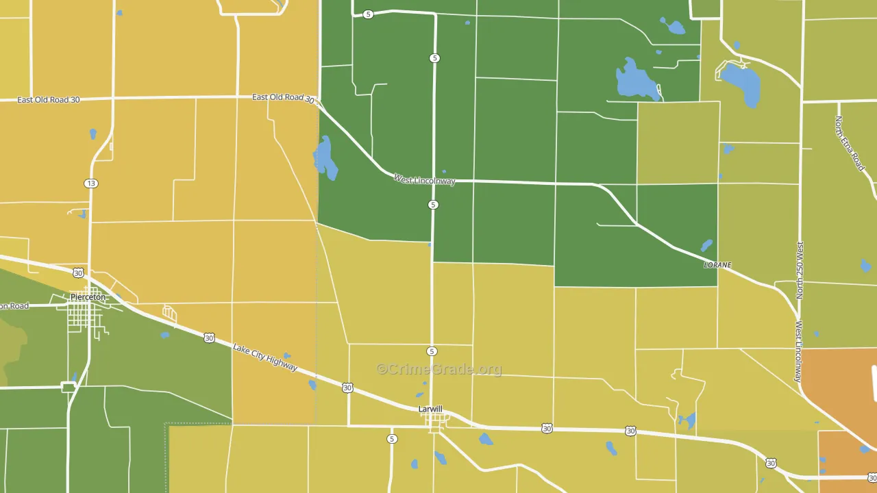 46764, IN Map of Theft Rates