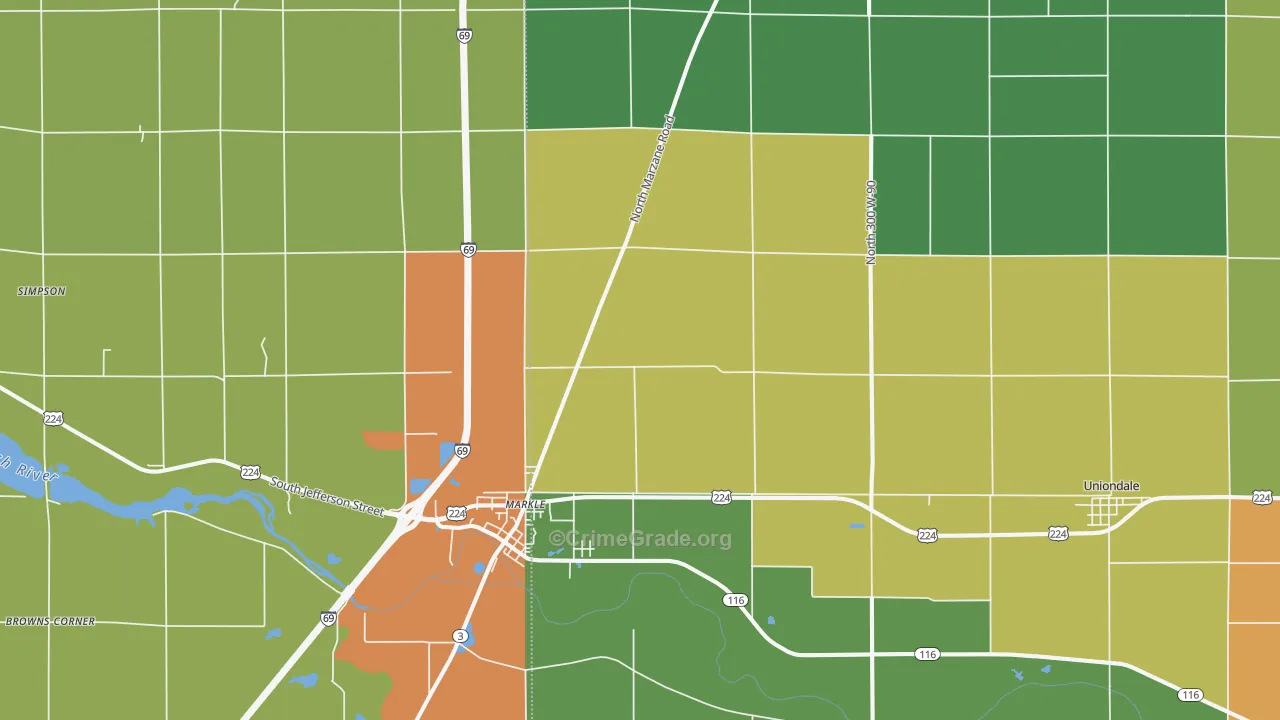 46770, IN Map of Theft Rates