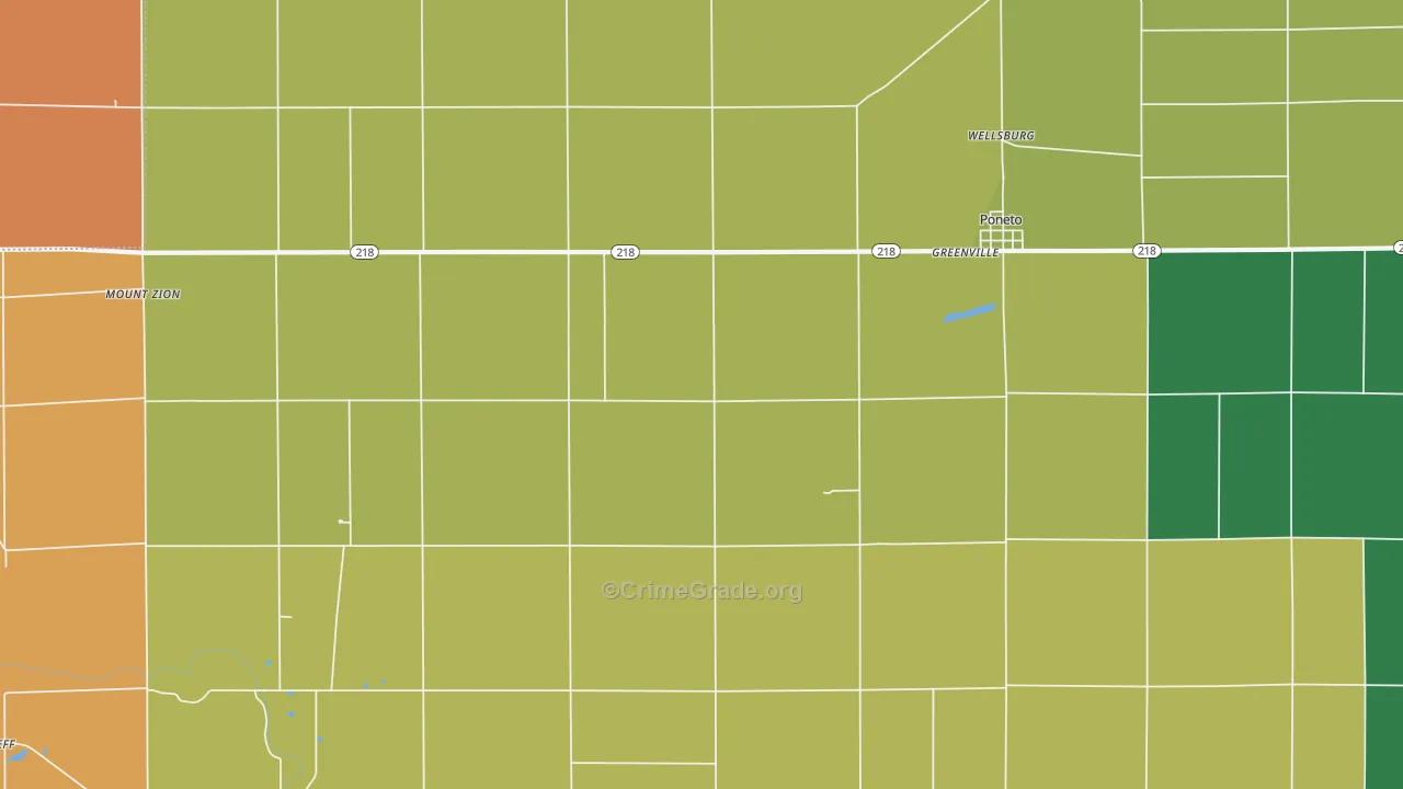 46781, IN Map of Theft Rates