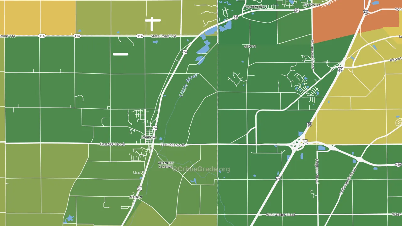 46783, IN Map of Theft Rates