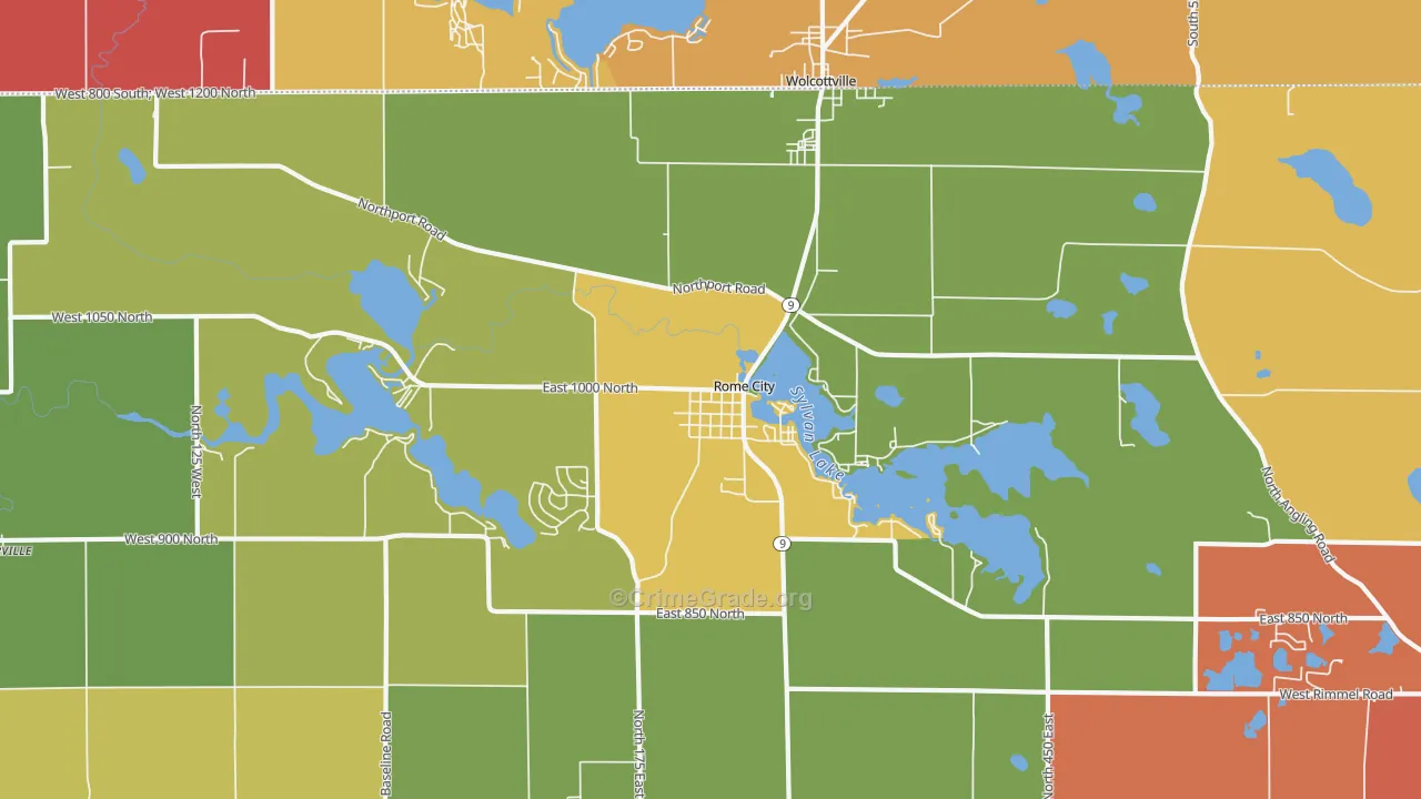 46784, IN Map of Theft Rates