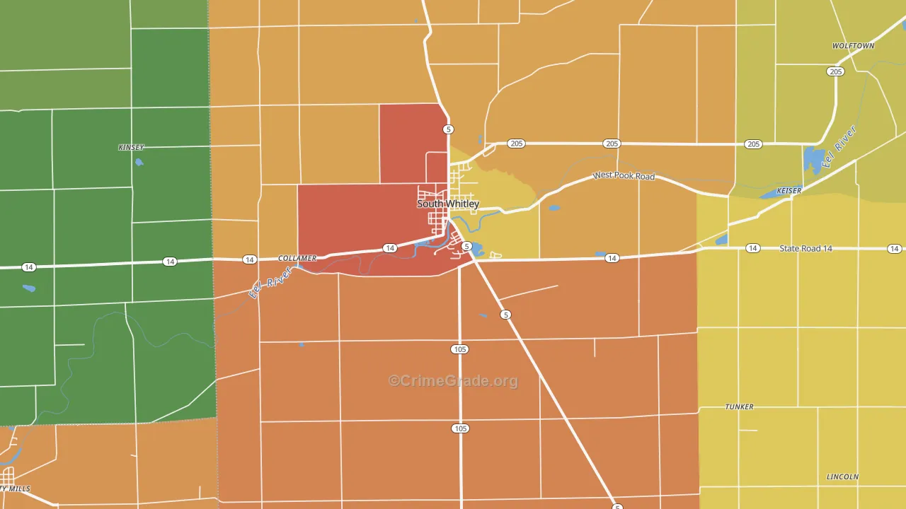 46787, IN Map of Theft Rates