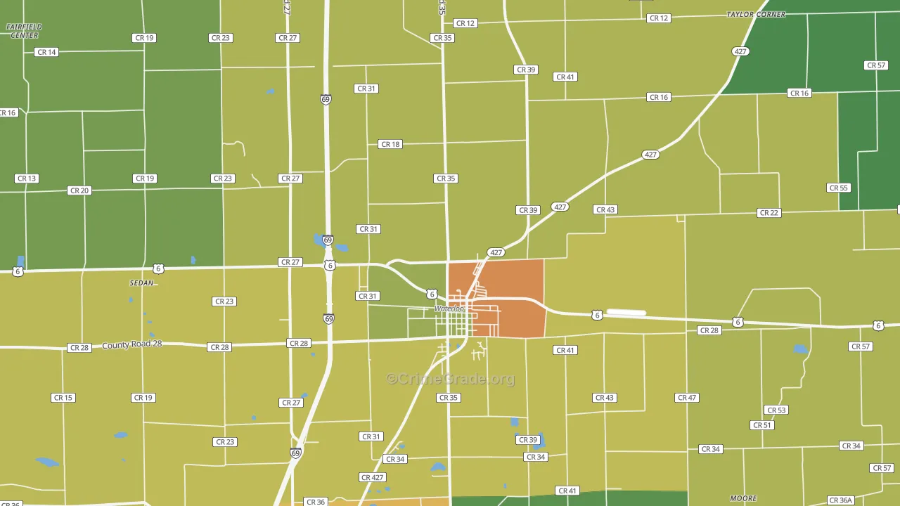 46793, IN Map of Theft Rates