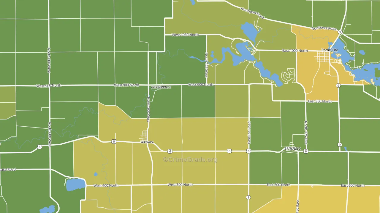 46794, IN Map of Theft Rates