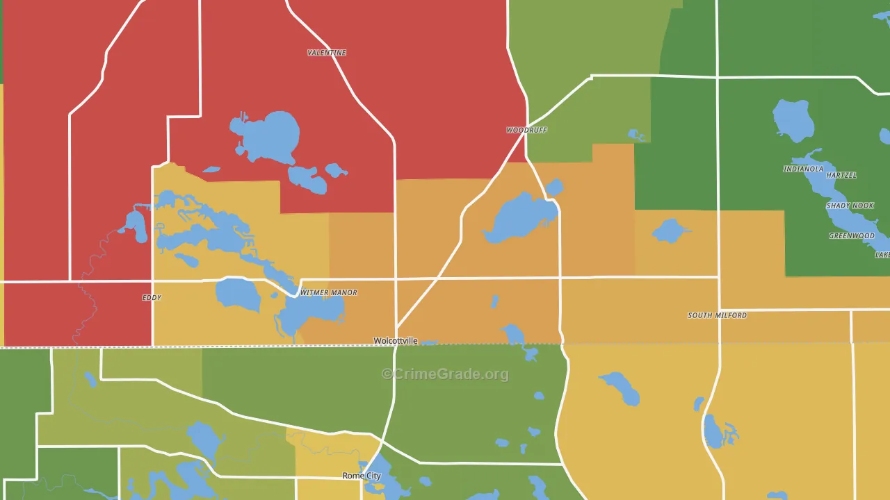 46795, IN Map of Theft Rates