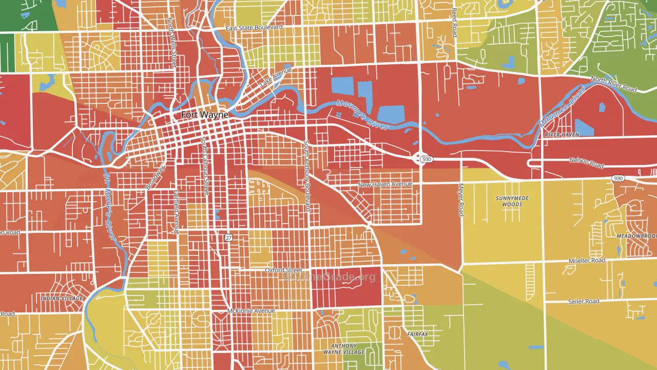 46803, IN Map of Theft Rates