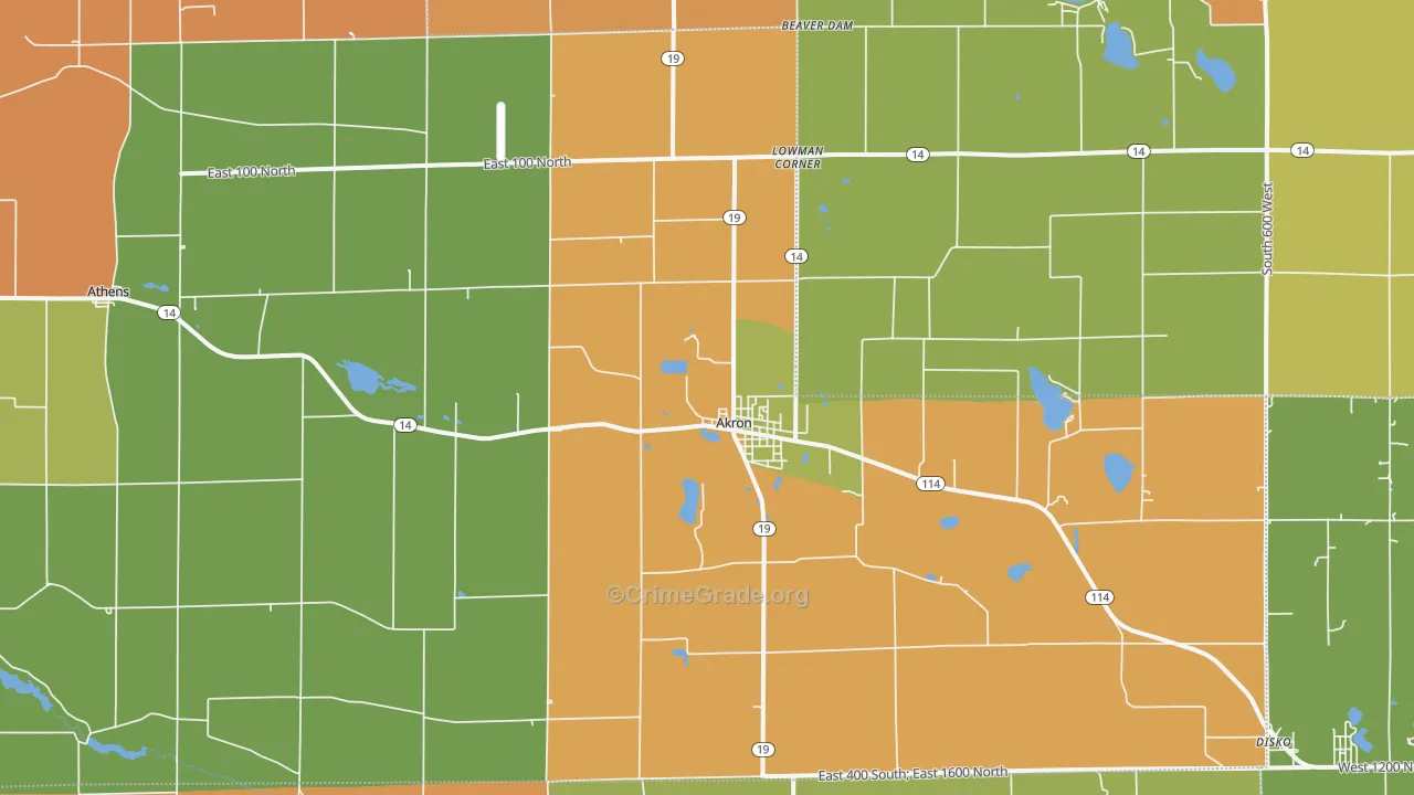 46910, IN Map of Theft Rates