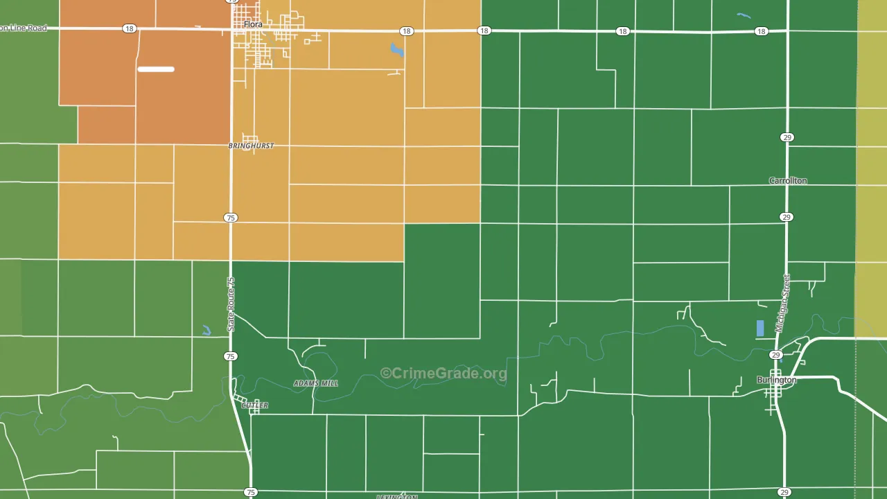 46913, IN Map of Theft Rates