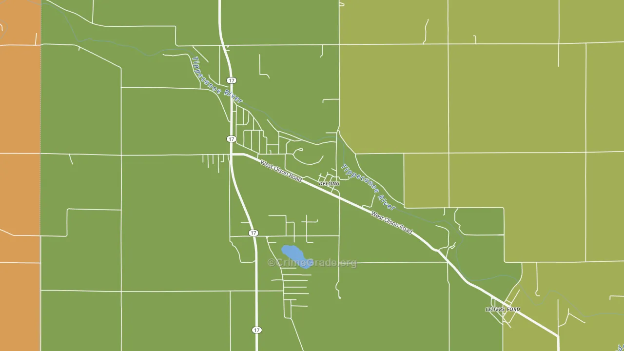 46922, IN Map of Theft Rates
