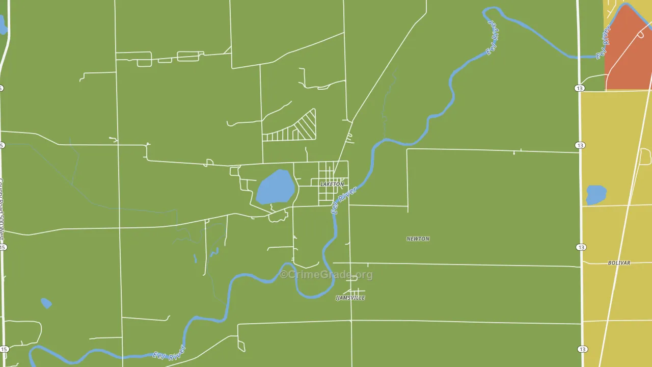46943, IN Map of Theft Rates