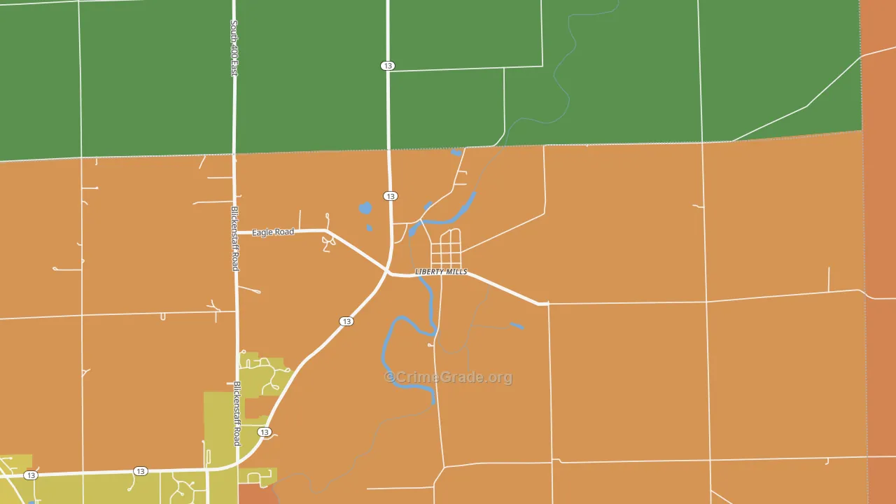 46946, IN Map of Theft Rates