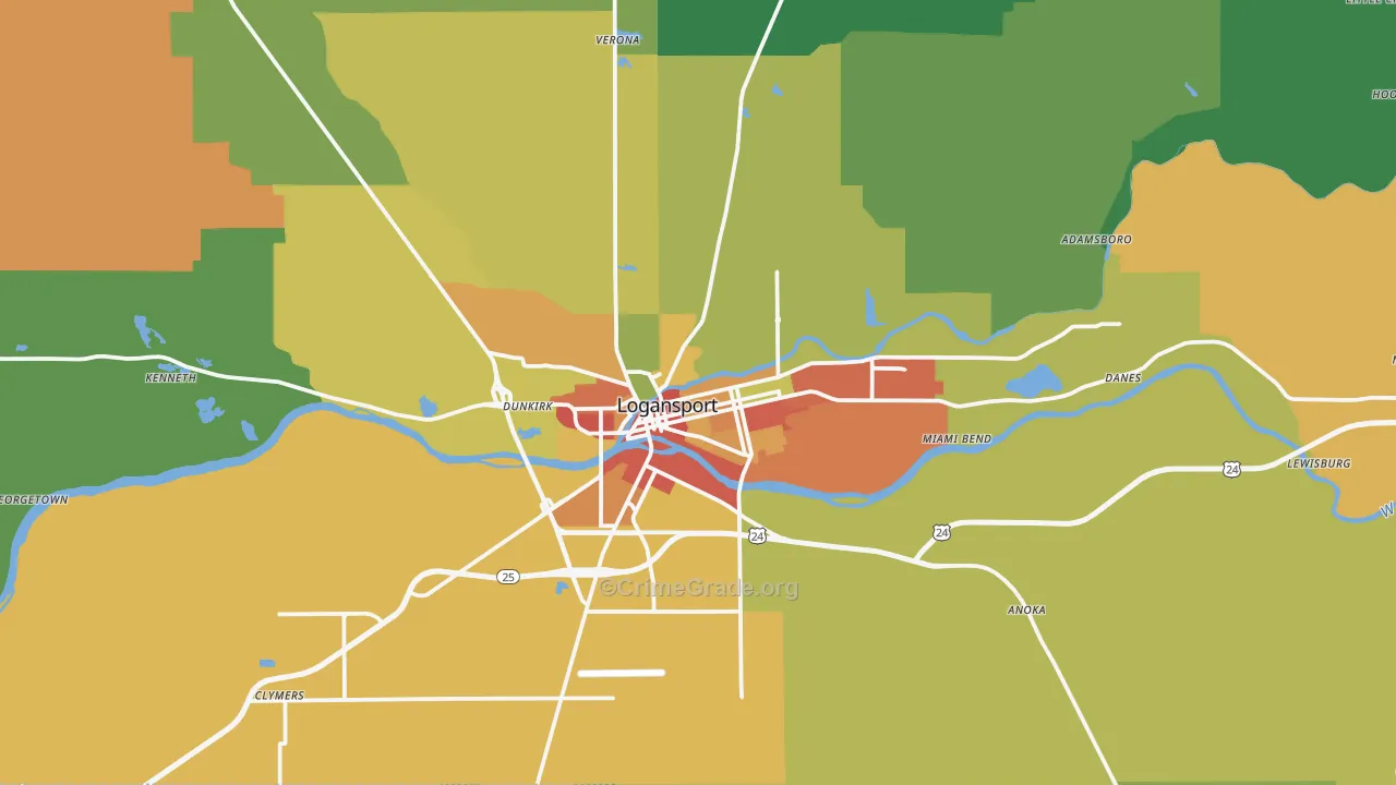 46947, IN Map of Theft Rates