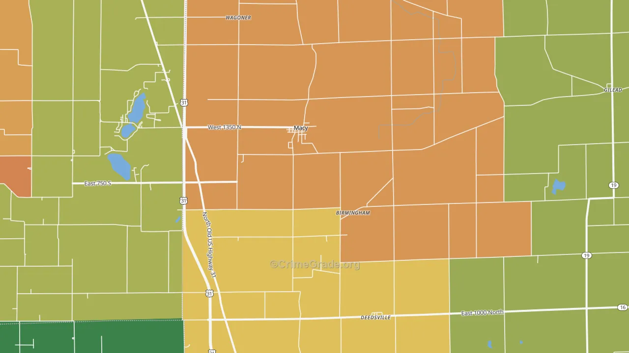 46951, IN Map of Theft Rates