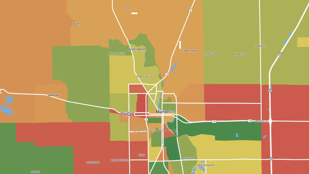46952, IN Map of Theft Rates