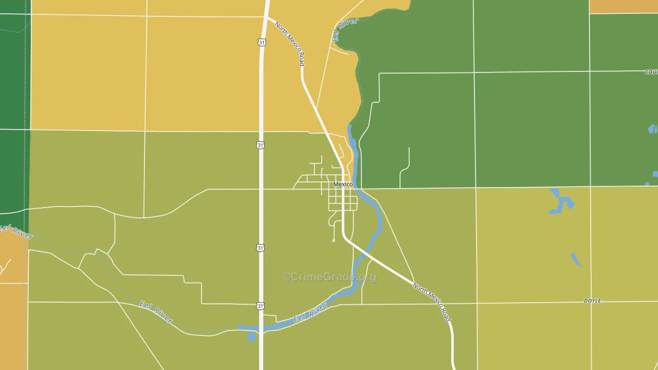 46958, IN Map of Theft Rates