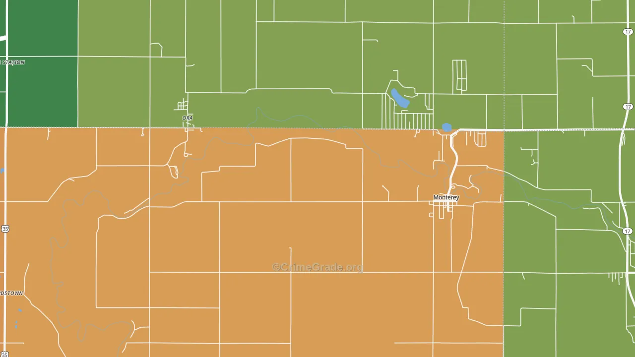 46960, IN Map of Theft Rates