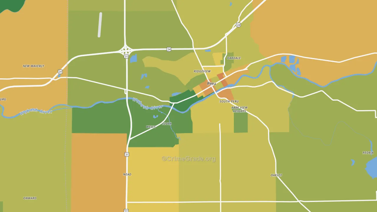 46970, IN Map of Theft Rates