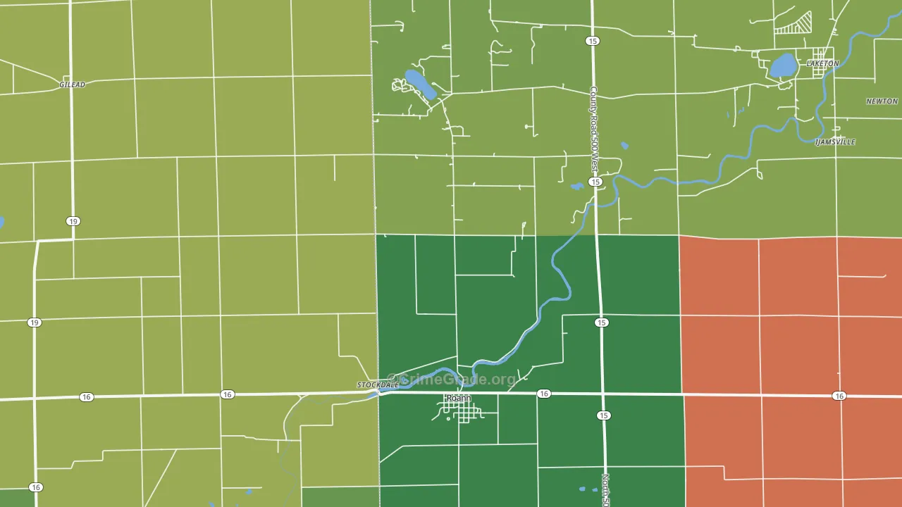 46974, IN Map of Theft Rates
