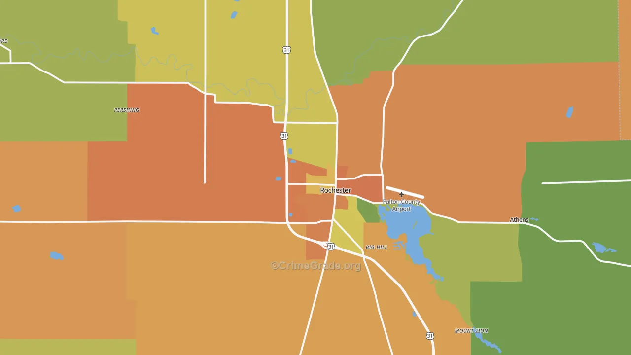 46975, IN Map of Theft Rates