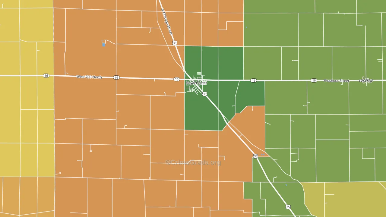 46978, IN Map of Theft Rates