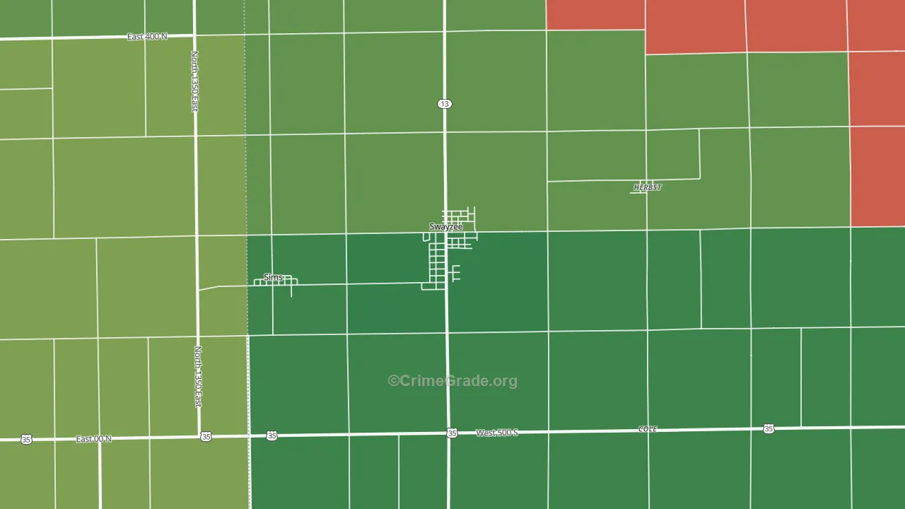 46986, IN Map of Theft Rates