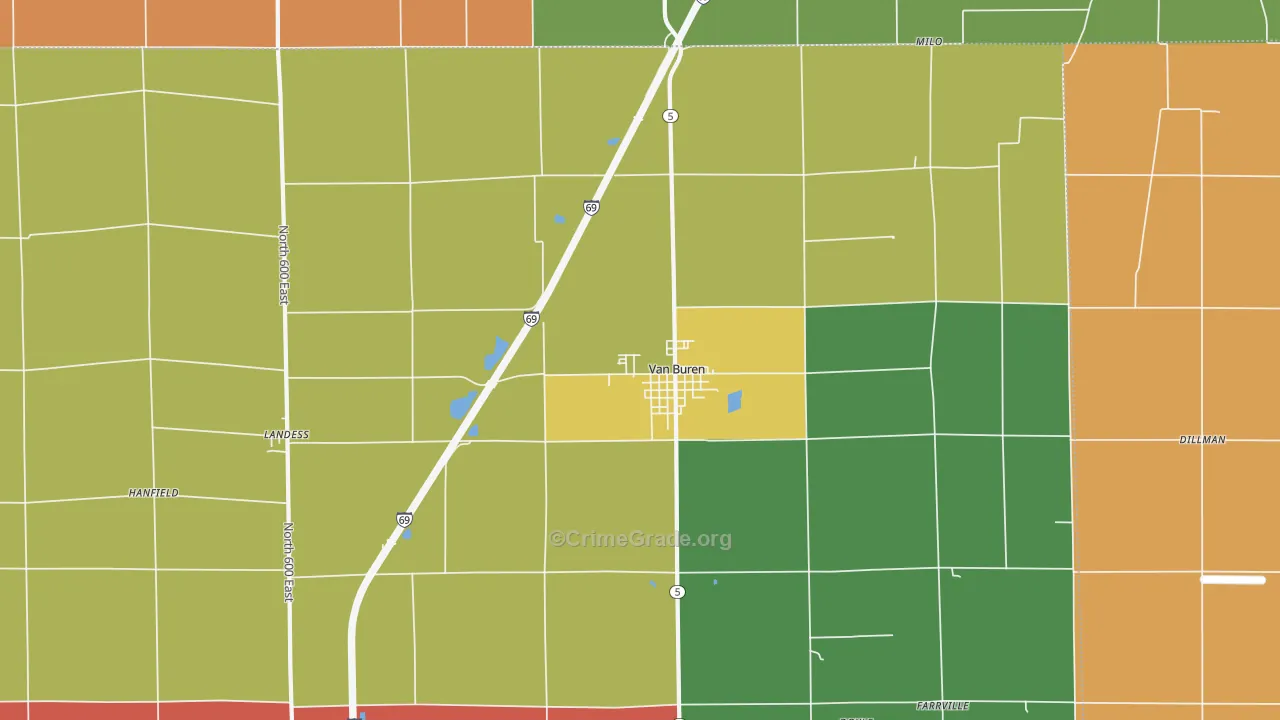 46991, IN Map of Theft Rates