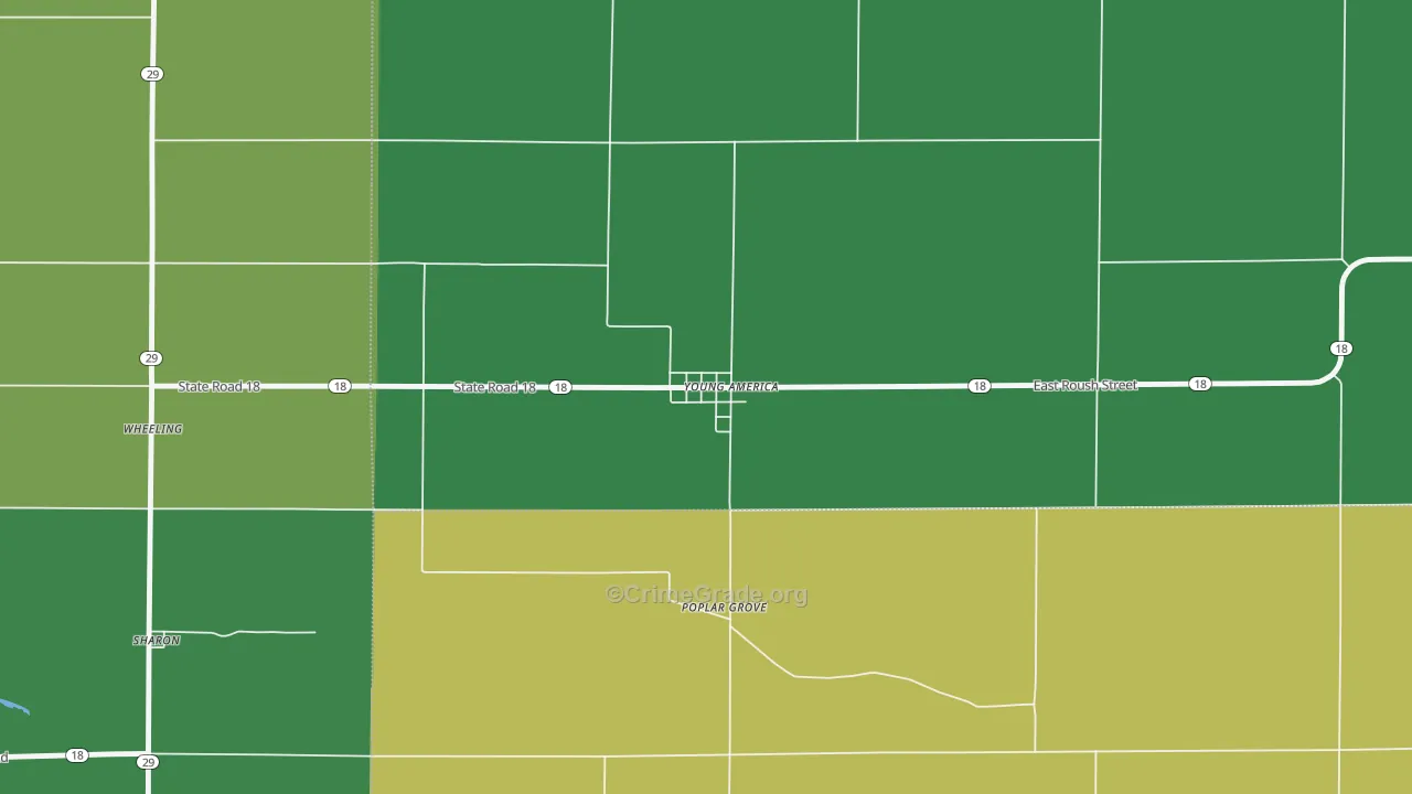 46998, IN Map of Theft Rates