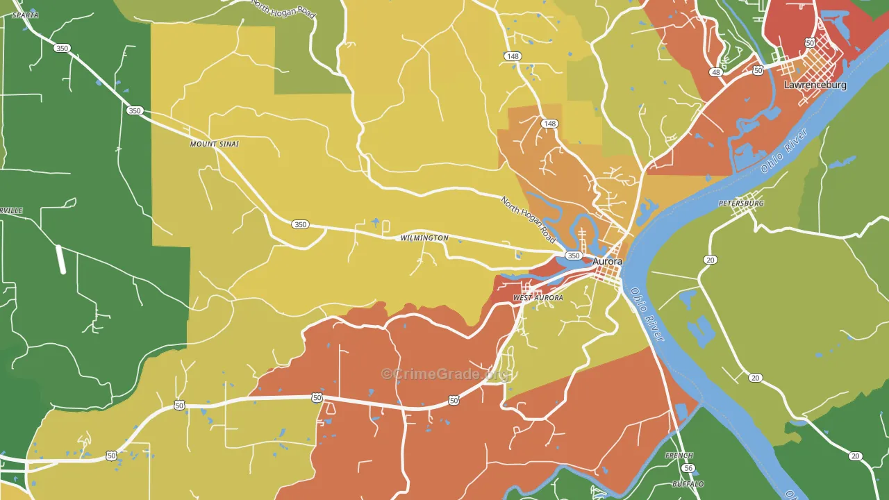 47001, IN Map of Theft Rates