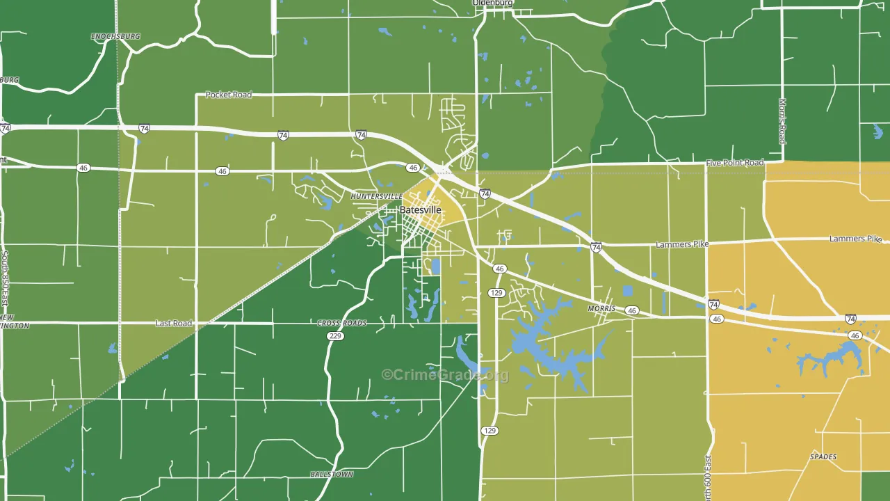 47006, IN Map of Theft Rates