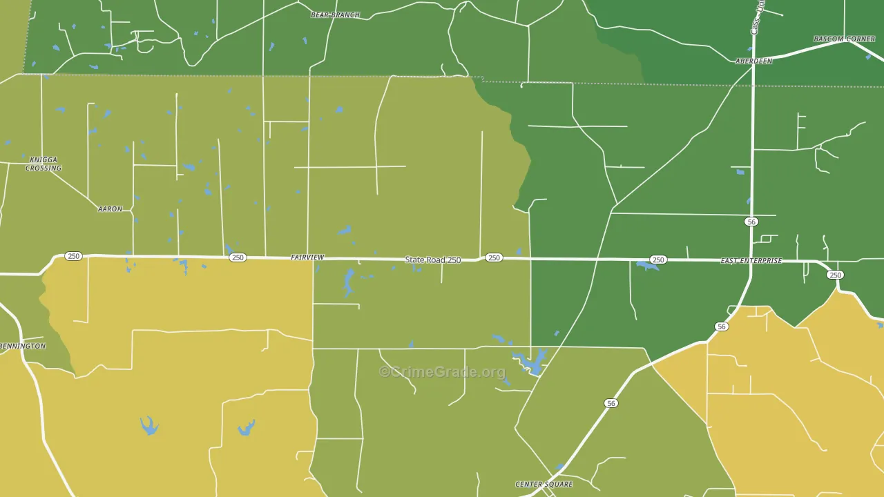 47011, IN Map of Theft Rates