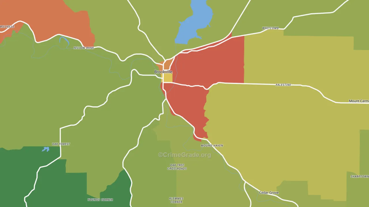 47012, IN Map of Theft Rates
