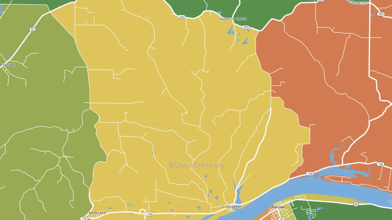 47020, IN Map of Theft Rates