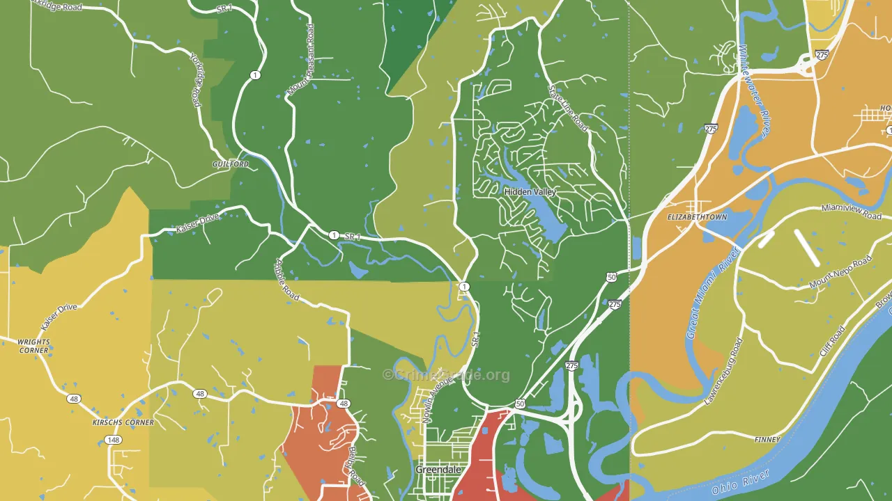 47025, IN Map of Theft Rates