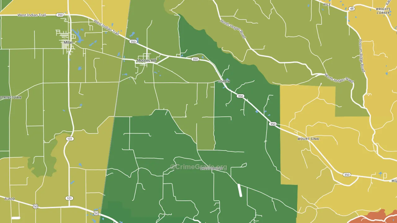 47032, IN Map of Theft Rates