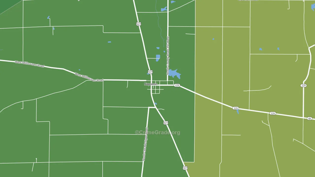 47034, IN Map of Theft Rates