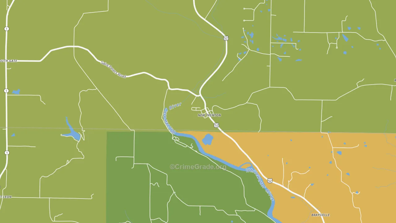 47035, IN Map of Theft Rates