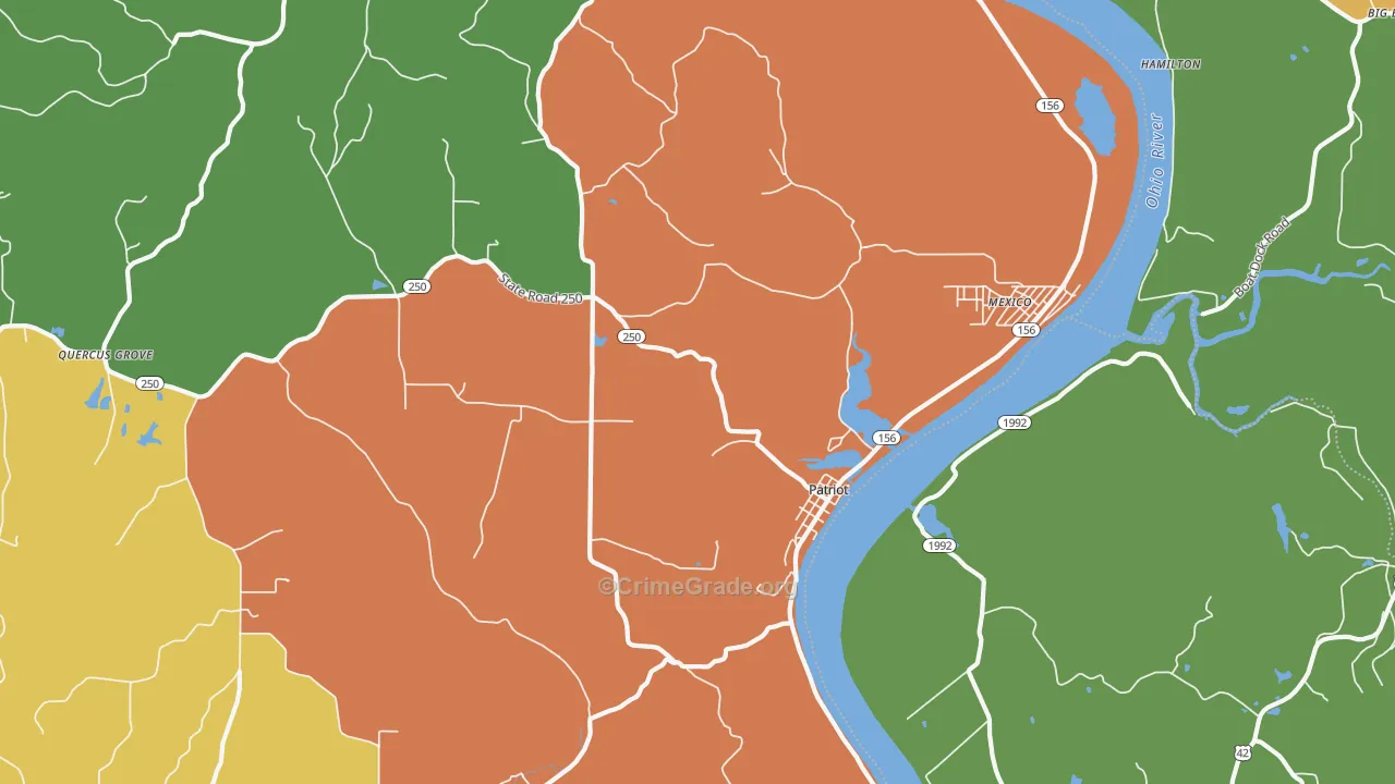 47038, IN Map of Theft Rates