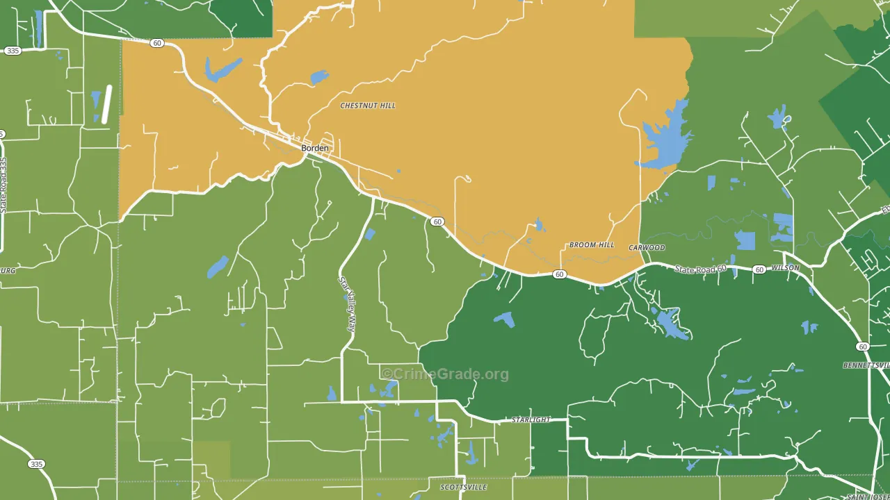 47106, IN Map of Theft Rates