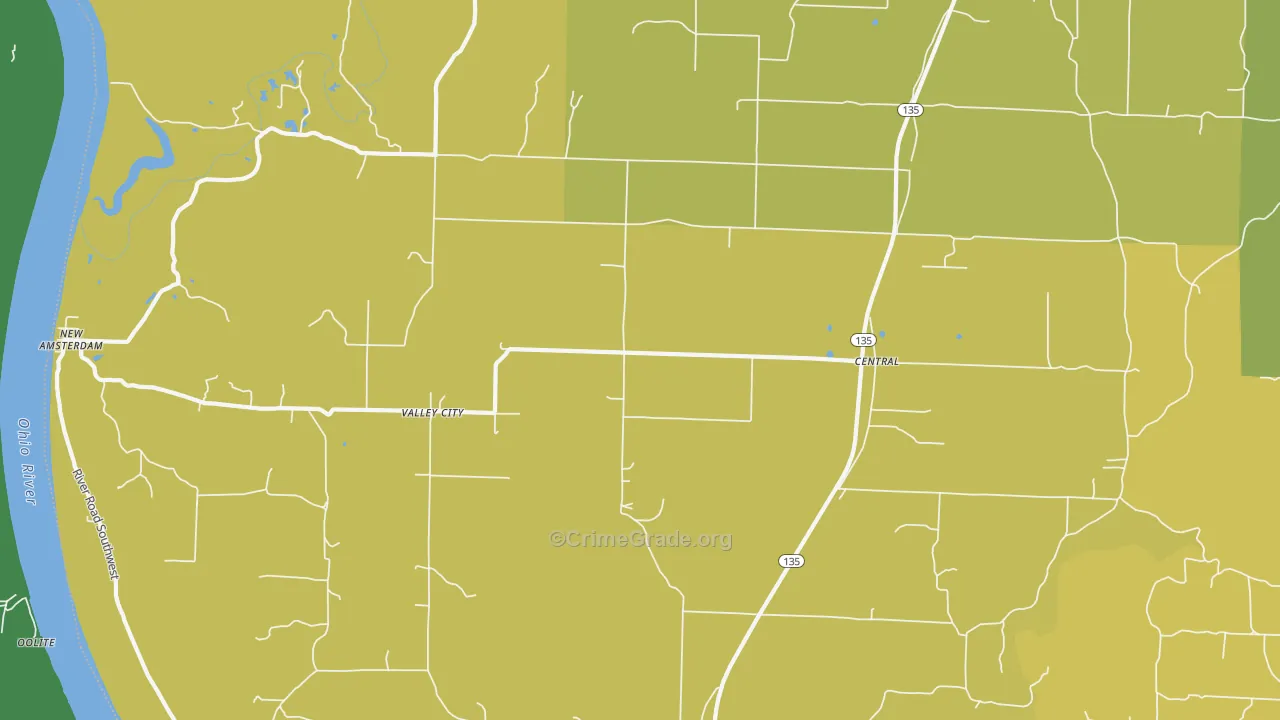 47110, IN Map of Theft Rates