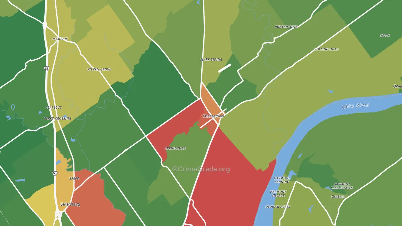 47111, IN Map of Theft Rates