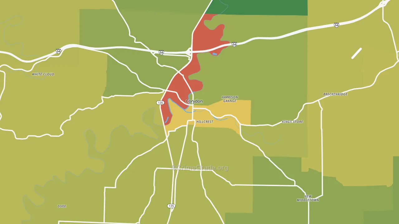 47112, IN Map of Theft Rates