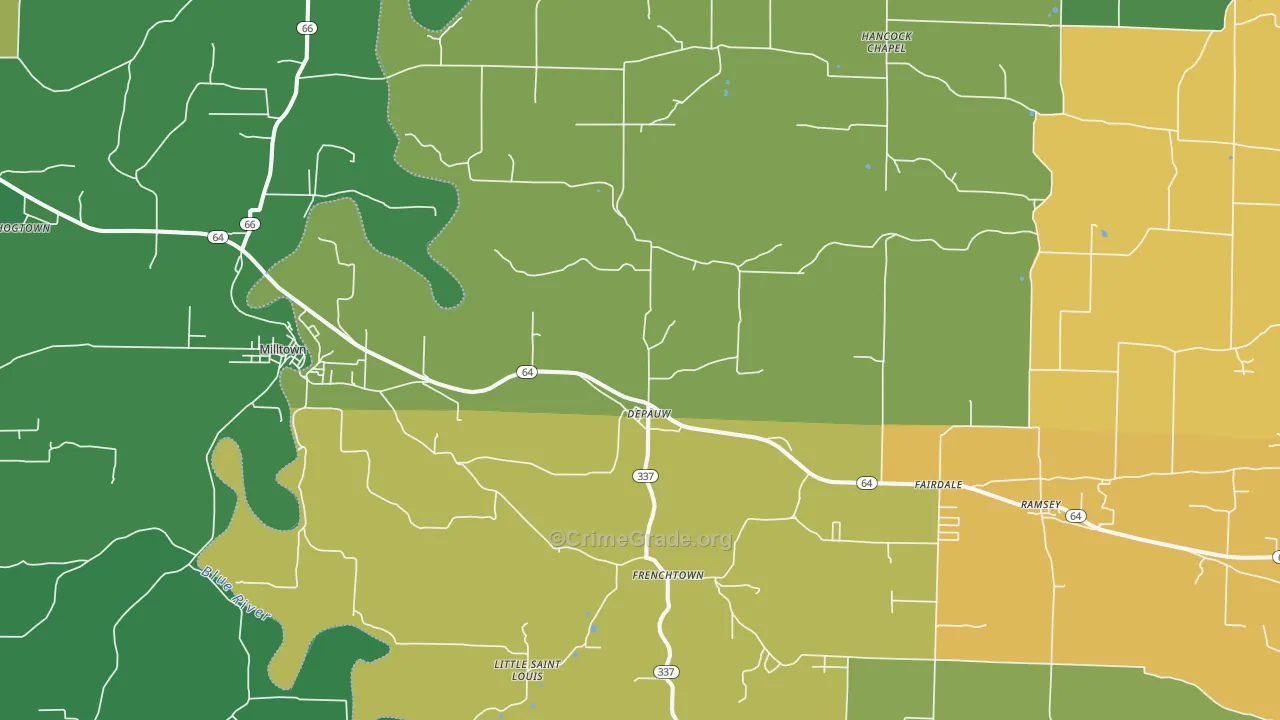 47115, IN Map of Theft Rates